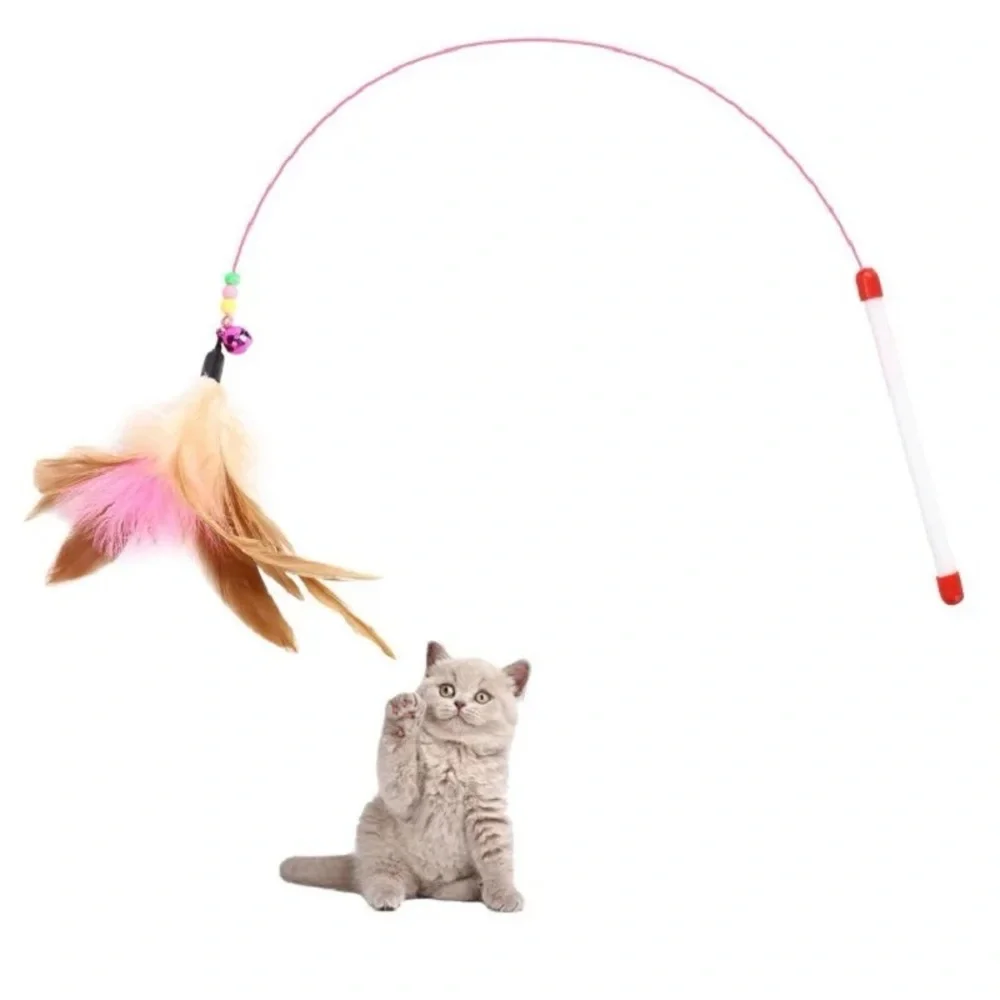 7PCS Cat Toy Set 5 Plush Catnip Pillows + 2 Interactive Wand Toys Cats Kitten